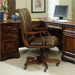 Hooker Furniture Brookhaven Desk Chair in Medium Clear Cherry