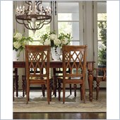 Hooker Furniture Primrose Hill Lattice Back Side Chair in Villa Brown