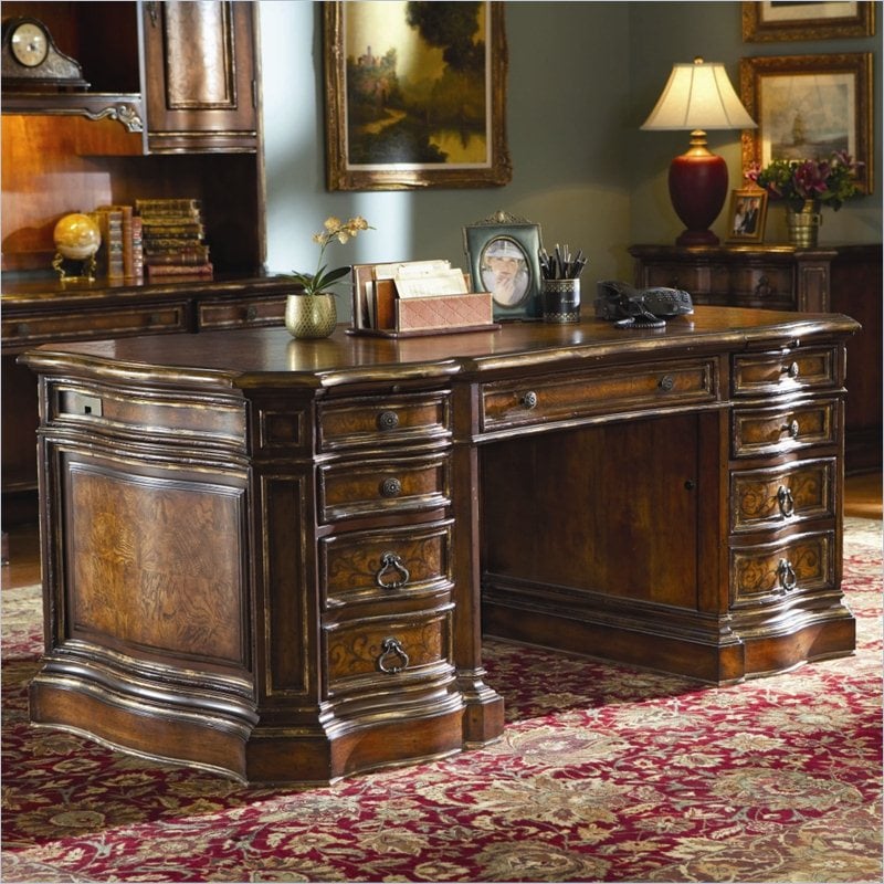 Hooker Furniture Beladora Executive Desk in Caramel Finish