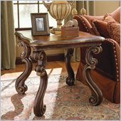 Hooker Furniture Beladora Lamp Table in Caramel with Gold Tipping