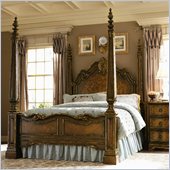 Hooker Furniture Beladora Poster Bed in Caramel with Gold Tipping