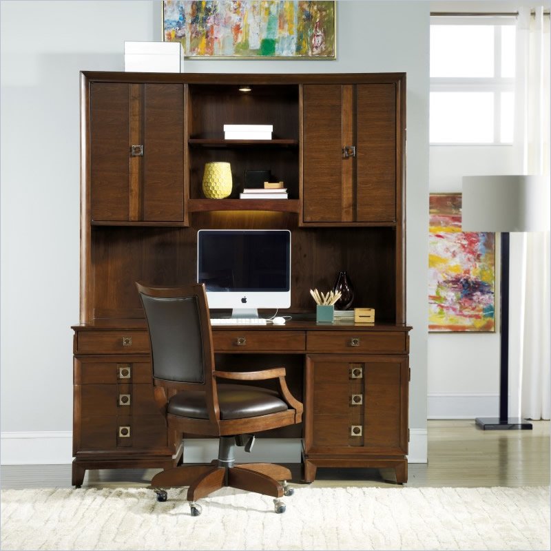 Hooker Furniture Felton Computer Credenza and Hutch Set