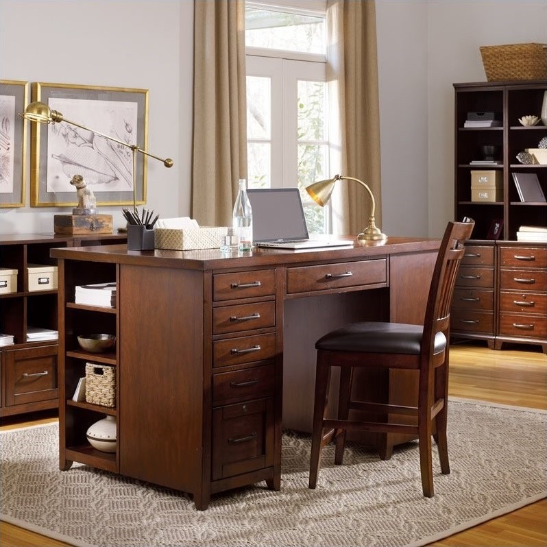 Hooker Furniture Wendover Utility Desk with Drawer and Bookcase Ped