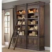 Hooker Furniture Rhapsody Double Bookcase with Ladder and Rail