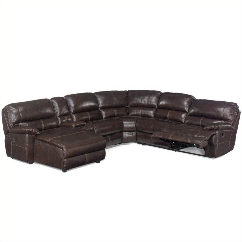 Hooker Furniture Seven Seas 6 Piece Left Chaise Sectional in Espresso