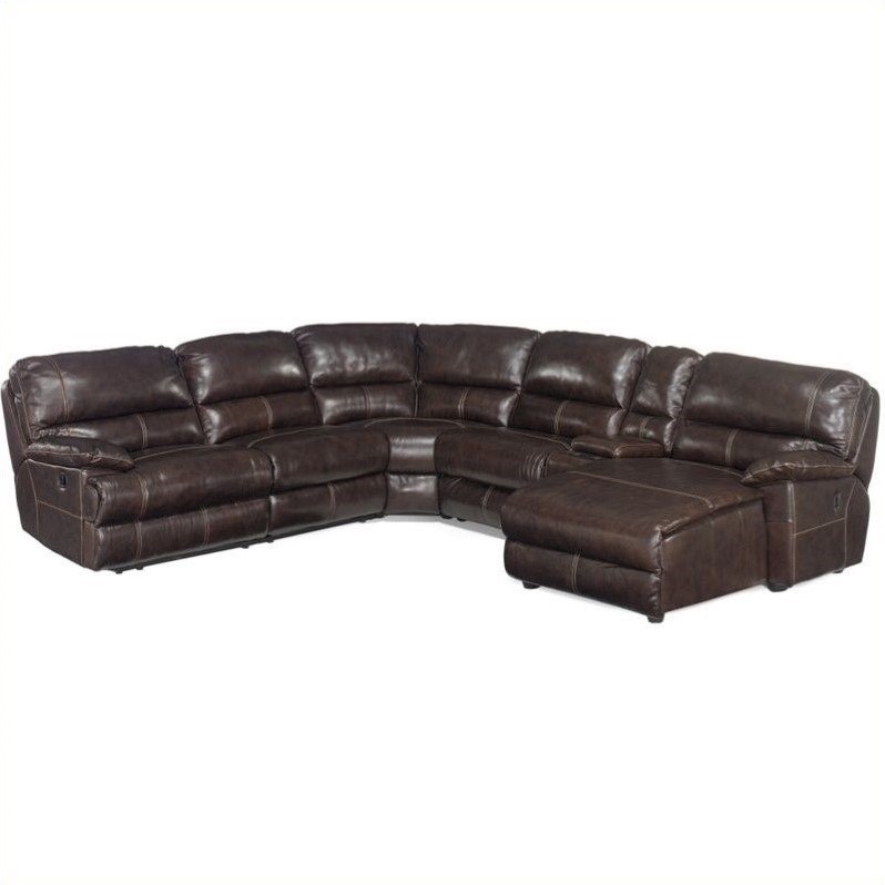 Hooker Furniture Seven Seas 6 Piece Right Chaise Sectional in Espresso
