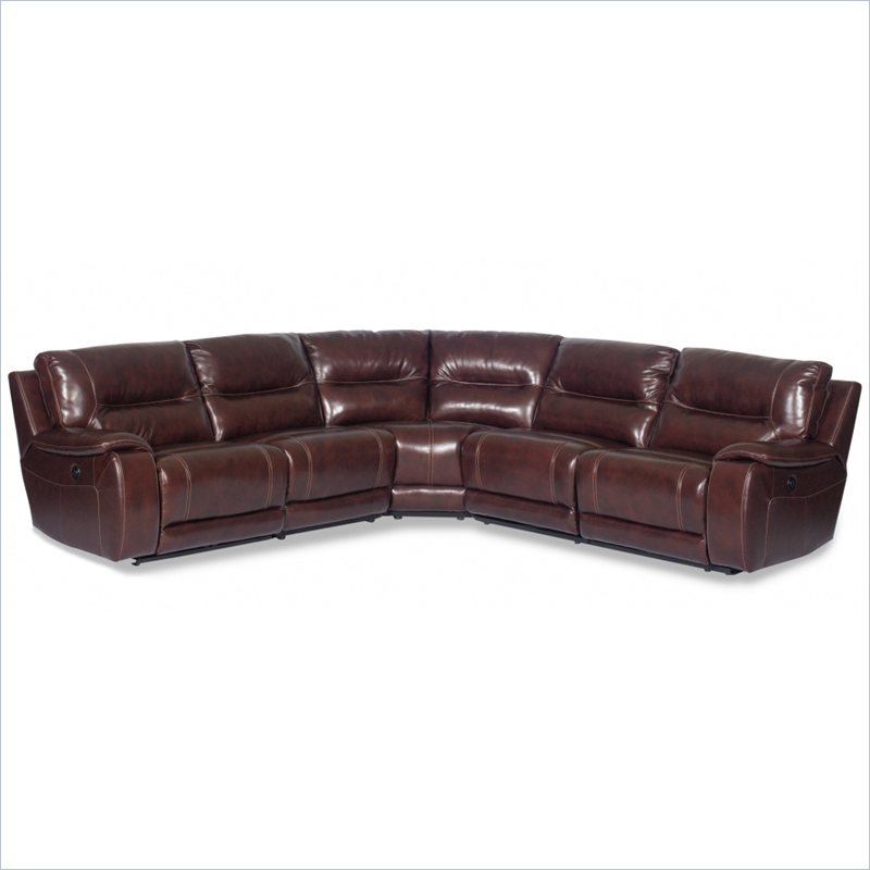 Hooker Furniture Seven Seas 5 Piece Power Sectional in Cordovan