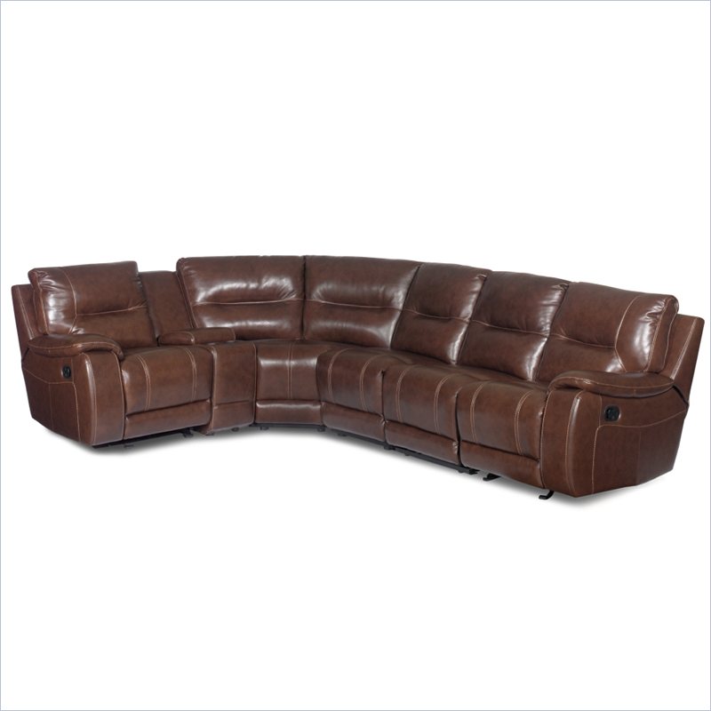 Hooker Furniture Seven Seas 6 Piece Reclining Sectional in Tobacco