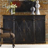 Hooker Furniture Sanctuary 4-Door 3-Drawer Credenza in Ebony and Drift