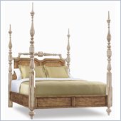 Hooker Furniture Sanctuary Poster Bed in Dune and Beach with Fabric