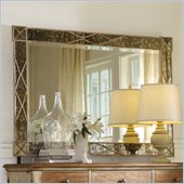 Hooker Furniture Sanctuary Landscape Mirror with X Motif in Dune