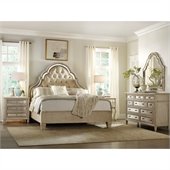 Hooker Furniture Sanctuary 4 Piece Bed Bedroom Set in Pearl Essence
