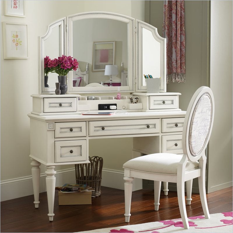 vanity desk with mirror