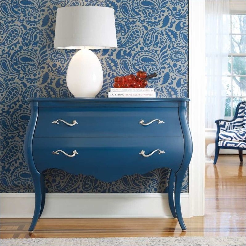 Hooker Furniture Melange Regatta Blue Bombe Chest Hooker Furniture Melange Regatta Blue Bombe Chest