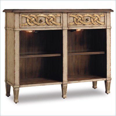 Hooker Furniture Two-Drawer Bookcase with Adjustable Glass Shelves