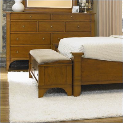 Hooker Furniture Abbott Place Two-Drawer Bench in Natural Cherry