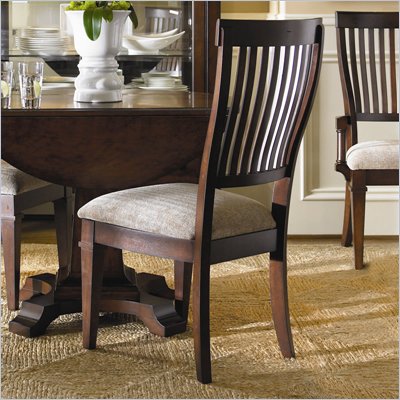 Hooker Furniture Abbott Place Slat Back Side Chair in Warm Cherry