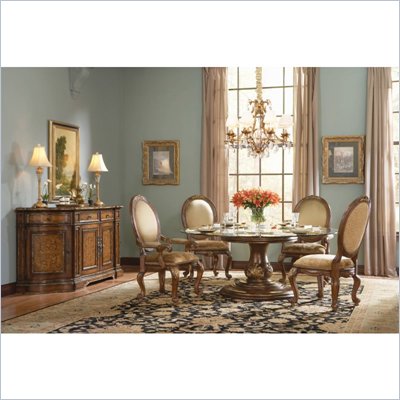 Hooker Furniture Beladora 72 Inch Round Glass Top Table in Caramel