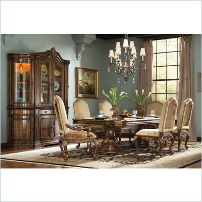 Hooker Furniture Beladora Double Pedestal Dining Table in Caramel Finish