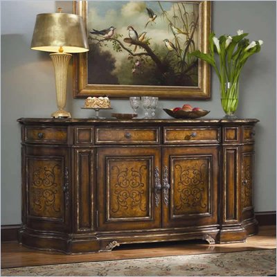 Hooker Furniture Beladora 84in Credenza in Caramel with Gold Tipping