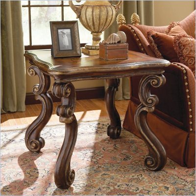 Hooker Furniture Beladora Lamp Table in Caramel with Gold Tipping