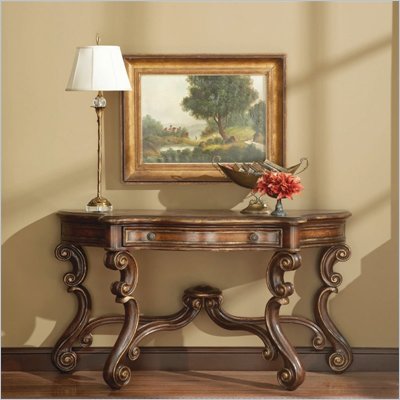 Hooker Furniture Beladora Sofa Table in Caramel with Gold Tipping
