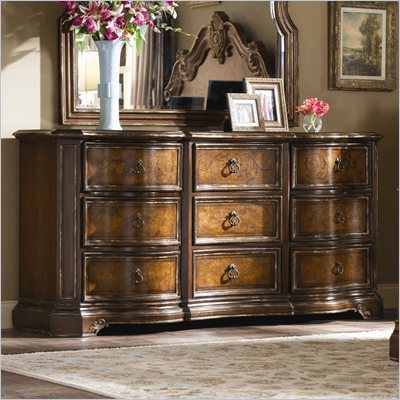 Hooker Furniture Beladora Dresser in Caramel with Gold Tipping