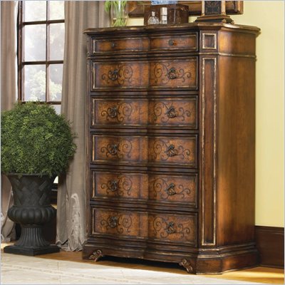 Hooker Furniture Beladora Six Drawer Chest in Caramel Finish