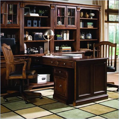 Hooker Furniture Brookhaven Peninsula Desk in Cherry Finish