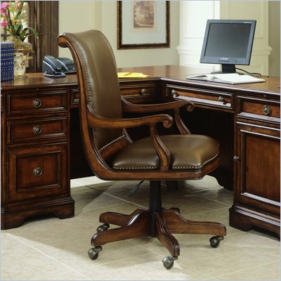 Hooker Furniture Brookhaven Desk Chair in Medium Clear Cherry