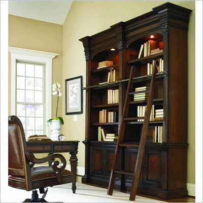 Hooker Furniture European Renaissance II Double Bookcase w/ Ladder