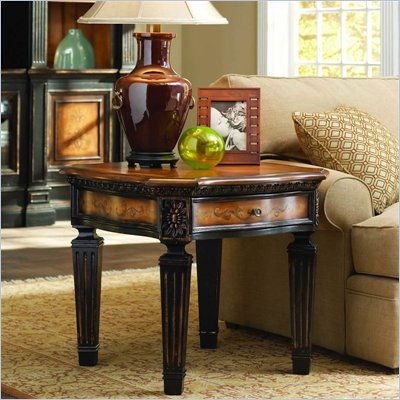 Hooker Furniture North Hampton Wood Top Lamp Table in Black Finish
