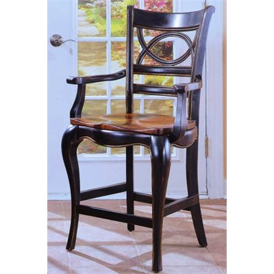 Hooker Furniture Preston Ridge Oval Back Bar Stool with Wood Seat