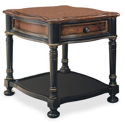 Hooker Furniture Preston Ridge End Table in Black Rub-Through