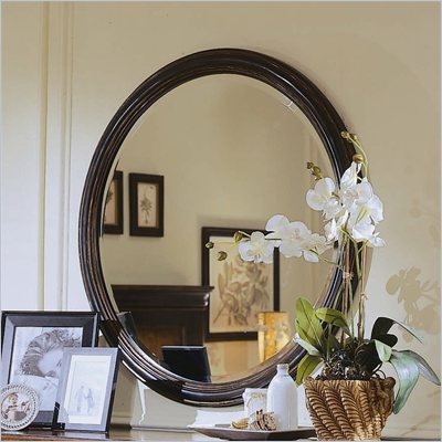 Hooker Furniture Preston Ridge Round Mirror  in Cherry/Mahogany Finish