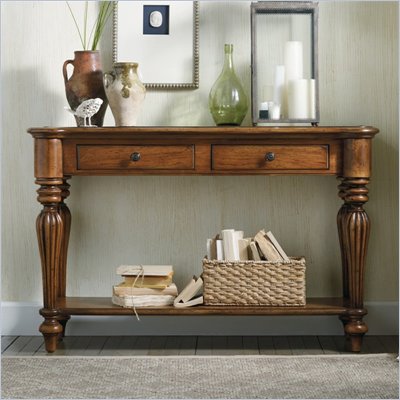 Hooker Furniture Primrose Hill Two-Drawer Sofa Table in Villa Brown