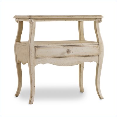 Hooker Furniture Primrose Hill One-Drawer Cabriole Night Table in Trellis White