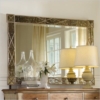 Hooker Furniture Sanctuary Landscape Mirror with X Motif in Dune
