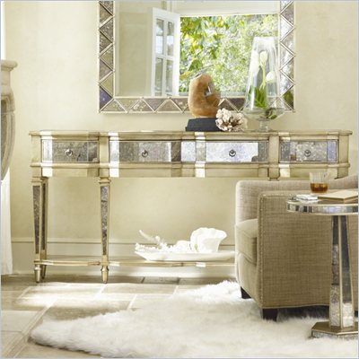 Hooker Furniture Sanctuary Antique Mirror and Gold Thin Console