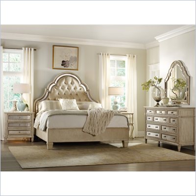 Hooker Furniture Sanctuary 4 Piece Bed Bedroom Set in Pearl Essence
