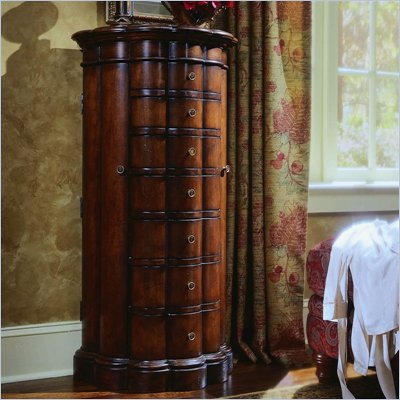 Hooker Furniture Seven Seas Shaped Jewelry Chest in Cherry Finish