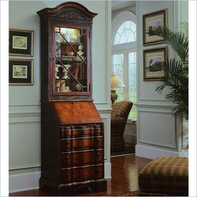 Hooker Furniture Seven Seas Black Antique Glaze Secretary w/ Hutch