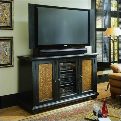 Hooker Furniture Telluride Plasma Console in Painted Black Finish 