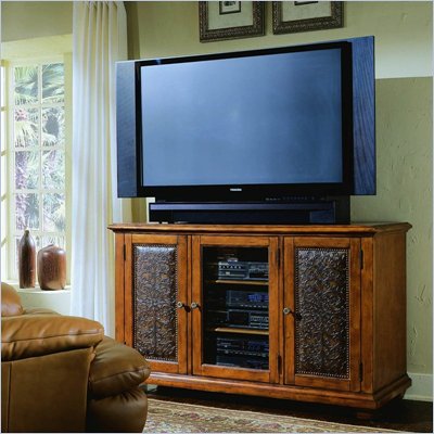 Hooker Furniture Telluride 60" Entertainment Console w/ Leather Doors 