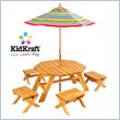 ADD TO YOUR SET: KidKraft Octagon Outdoor Table Set with 4 Stools and Striped Umbrella
