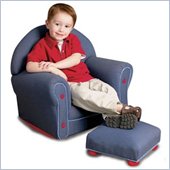 KidKraft Denim Rocker with Ottoman Set