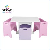 KidKraft White Table with Pastel Benches