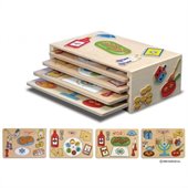KidKraft Holiday Puzzles (4) and Rack