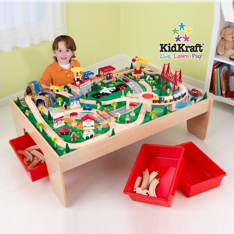 kidkraft waterfall mountain train table