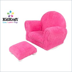 KidKraft Bubble Gum Chenille Upholstered Rocker & Ottoman